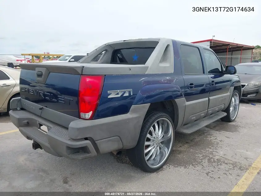 2002 Chevrolet Avalanche 1500 VIN: 3GNEK13T72G174634 Lot: 45178721