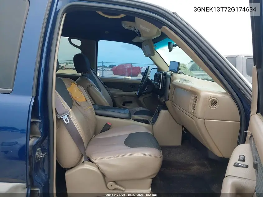 2002 Chevrolet Avalanche 1500 VIN: 3GNEK13T72G174634 Lot: 45178721