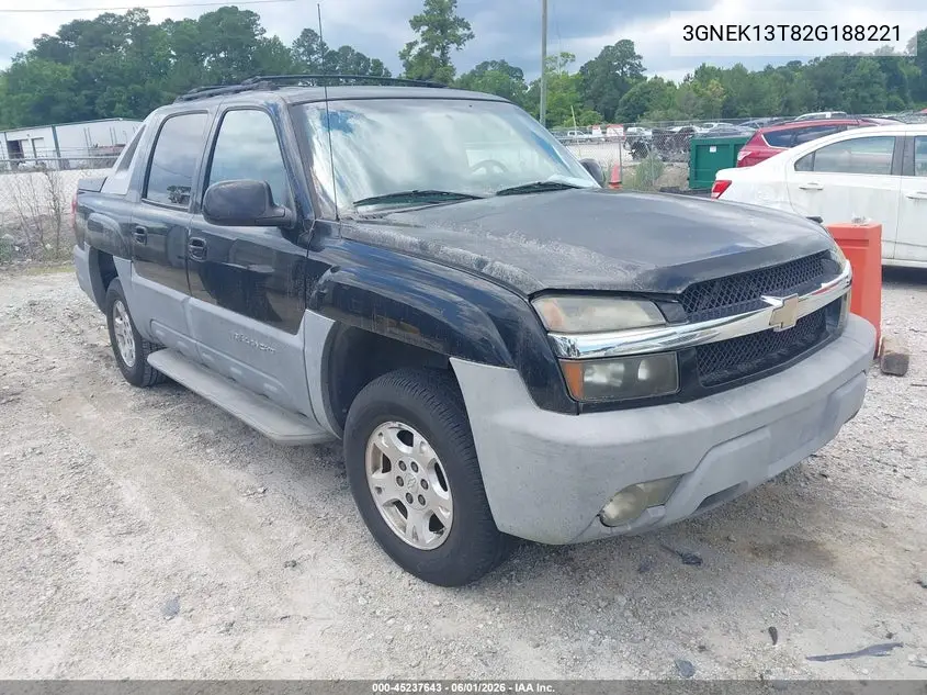 2002 Chevrolet Avalanche 1500 VIN: 3GNEK13T82G188221 Lot: 45237643