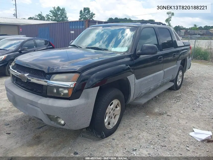 2002 Chevrolet Avalanche 1500 VIN: 3GNEK13T82G188221 Lot: 45237643