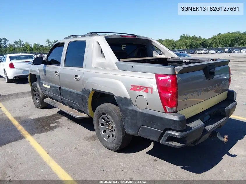 2002 Chevrolet Avalanche 1500 VIN: 3GNEK13T82G127631 Lot: 45269144
