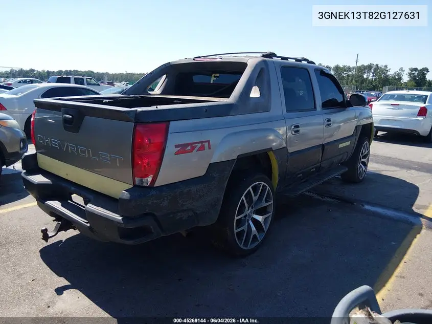 2002 Chevrolet Avalanche 1500 VIN: 3GNEK13T82G127631 Lot: 45269144