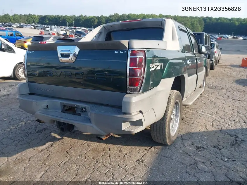 2002 Chevrolet Avalanche 1500 VIN: 3GNEK13TX2G356828 Lot: 45466756