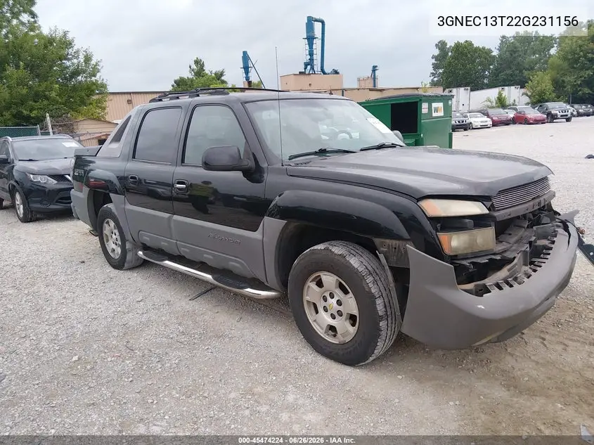 2002 Chevrolet Avalanche 1500 VIN: 3GNEC13T22G231156 Lot: 45474224