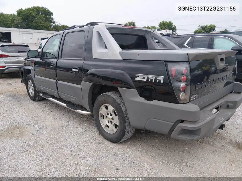2002 Chevrolet Avalanche 1500 VIN: 3GNEC13T22G231156 Lot: 45474224