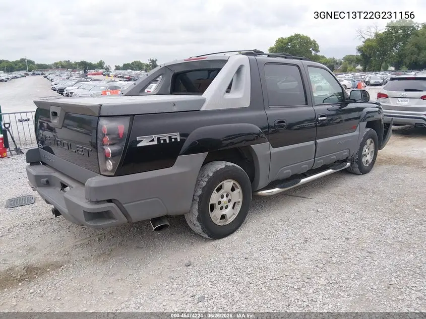 2002 Chevrolet Avalanche 1500 VIN: 3GNEC13T22G231156 Lot: 45474224