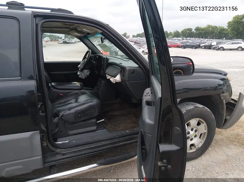2002 Chevrolet Avalanche 1500 VIN: 3GNEC13T22G231156 Lot: 45474224