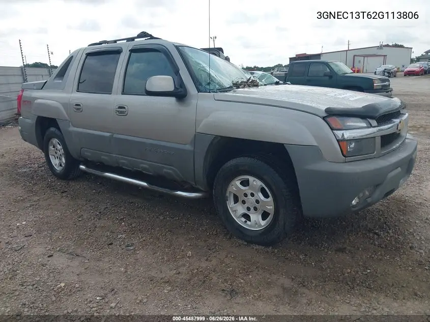 2002 Chevrolet Avalanche 1500 VIN: 3GNEC13T62G113806 Lot: 45487999