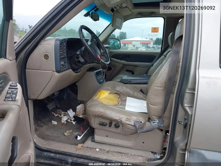 2002 Chevrolet Avalanche 1500 VIN: 3GNEK13T12G269092 Lot: 45529167