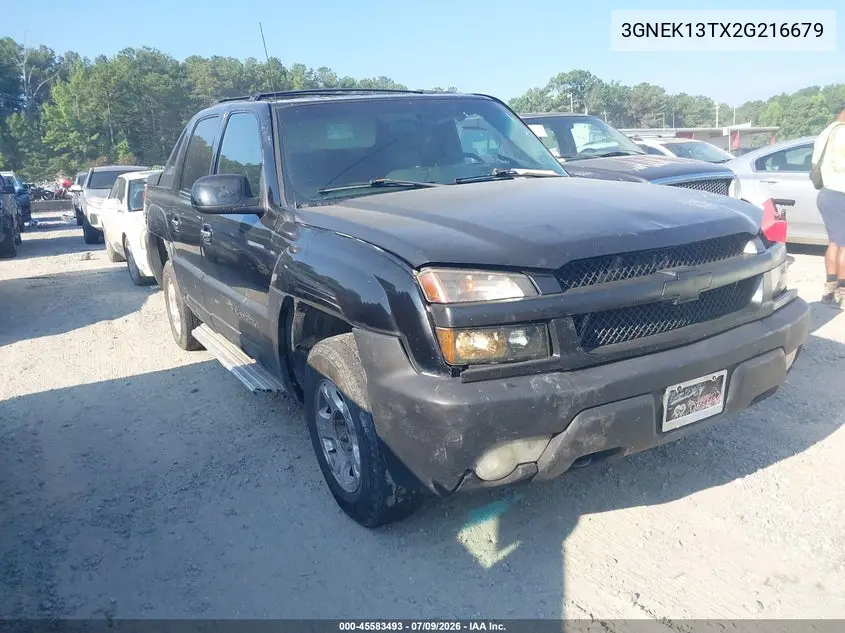 2002 Chevrolet Avalanche 1500 VIN: 3GNEK13TX2G216679 Lot: 45583493