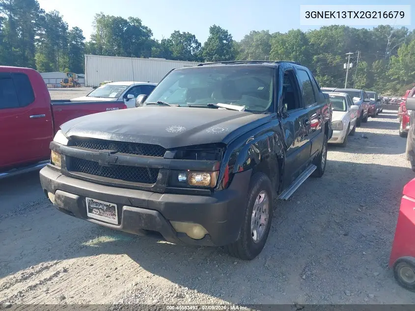 2002 Chevrolet Avalanche 1500 VIN: 3GNEK13TX2G216679 Lot: 45583493