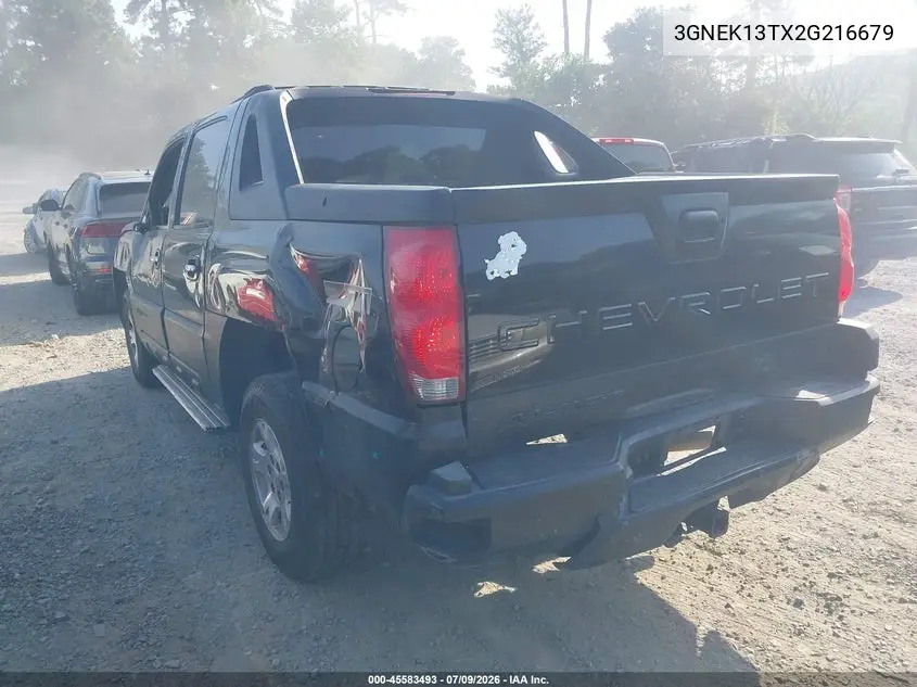 2002 Chevrolet Avalanche 1500 VIN: 3GNEK13TX2G216679 Lot: 45583493
