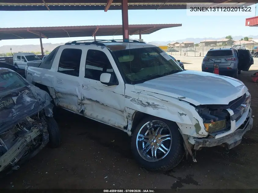 2002 Chevrolet Avalanche 1500 VIN: 3GNEK13T12G201522 Lot: 45591580