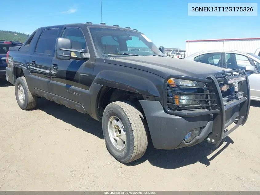 2002 Chevrolet Avalanche 1500 VIN: 3GNEK13T12G175326 Lot: 45604433