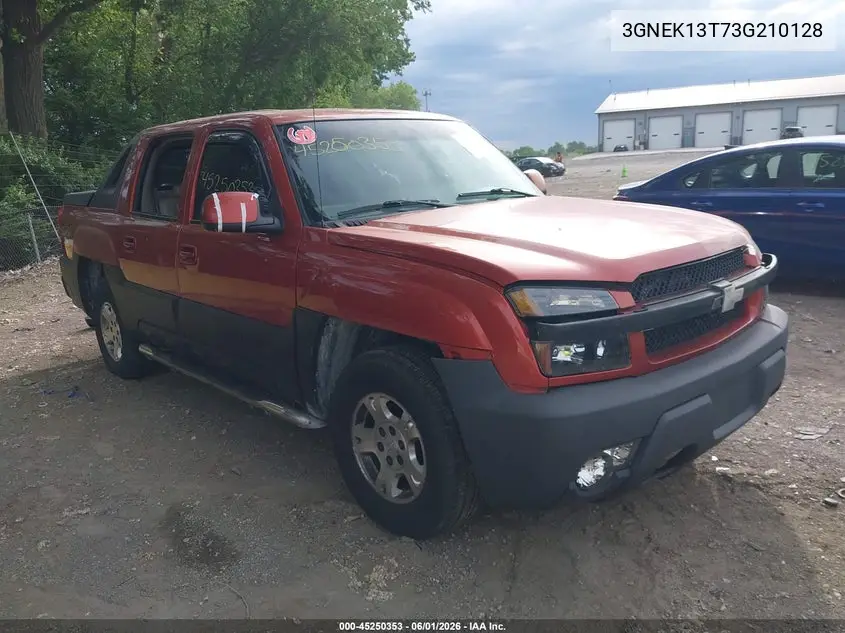 2003 Chevrolet Avalanche 1500 VIN: 3GNEK13T73G210128 Lot: 45250353