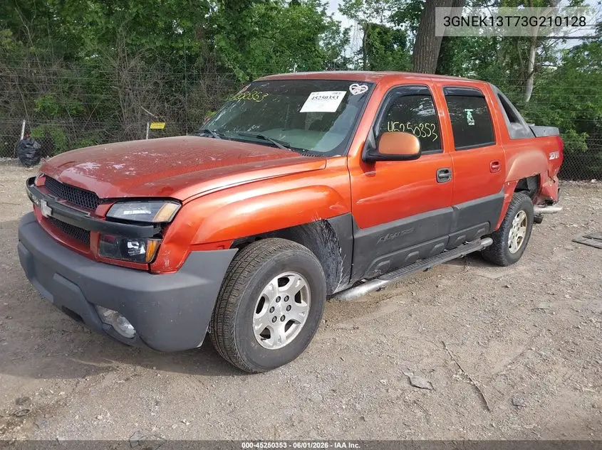 2003 Chevrolet Avalanche 1500 VIN: 3GNEK13T73G210128 Lot: 45250353