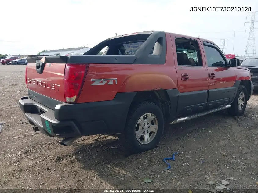 2003 Chevrolet Avalanche 1500 VIN: 3GNEK13T73G210128 Lot: 45250353