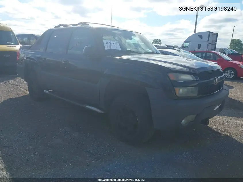 2003 Chevrolet Avalanche 1500 VIN: 3GNEK13T53G198240 Lot: 45302630
