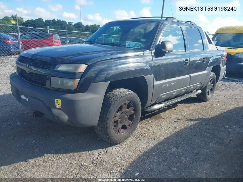 2003 Chevrolet Avalanche 1500 VIN: 3GNEK13T53G198240 Lot: 45302630