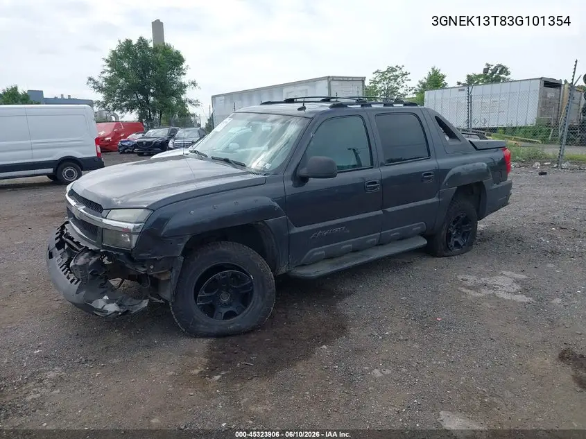 2003 Chevrolet Avalanche 1500 VIN: 3GNEK13T83G101354 Lot: 45323906