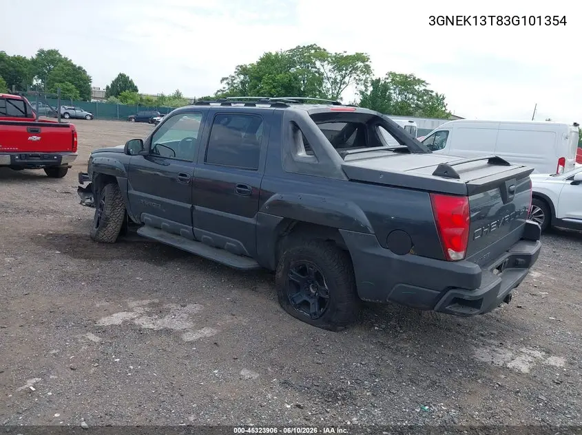 2003 Chevrolet Avalanche 1500 VIN: 3GNEK13T83G101354 Lot: 45323906