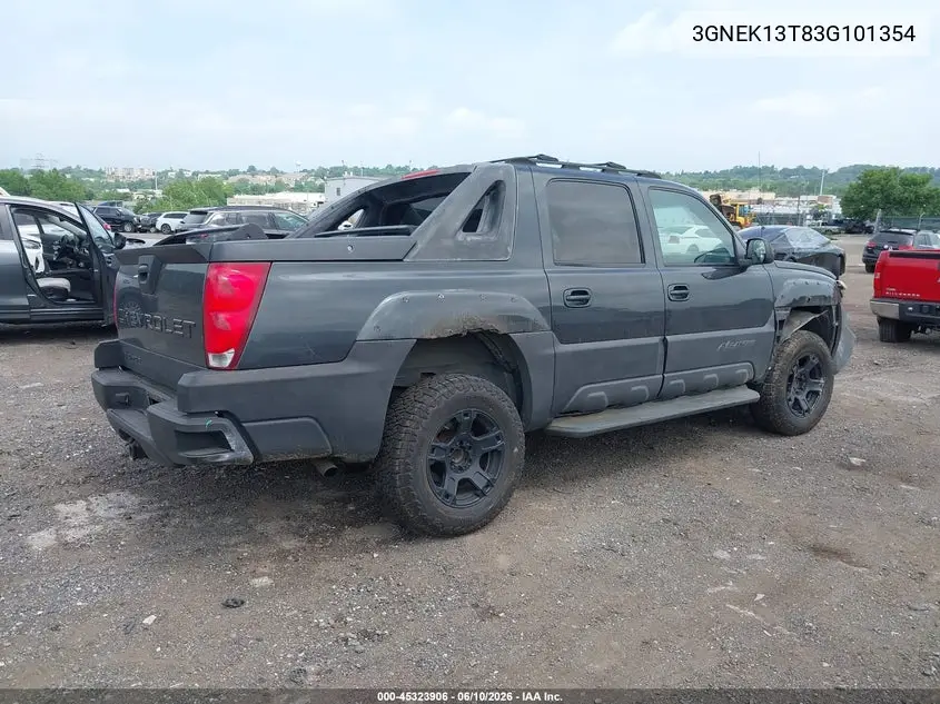 2003 Chevrolet Avalanche 1500 VIN: 3GNEK13T83G101354 Lot: 45323906