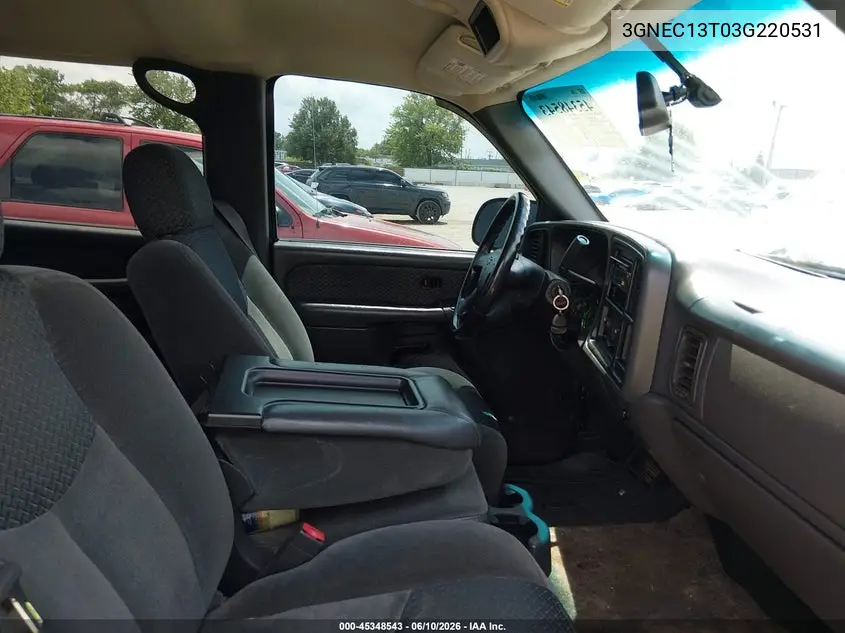 2003 Chevrolet Avalanche 1500 VIN: 3GNEC13T03G220531 Lot: 45348543