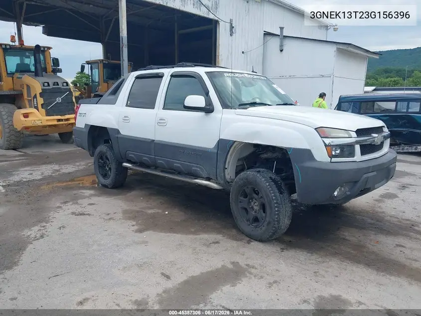 2003 Chevrolet Avalanche 1500 VIN: 3GNEK13T23G156396 Lot: 45387306