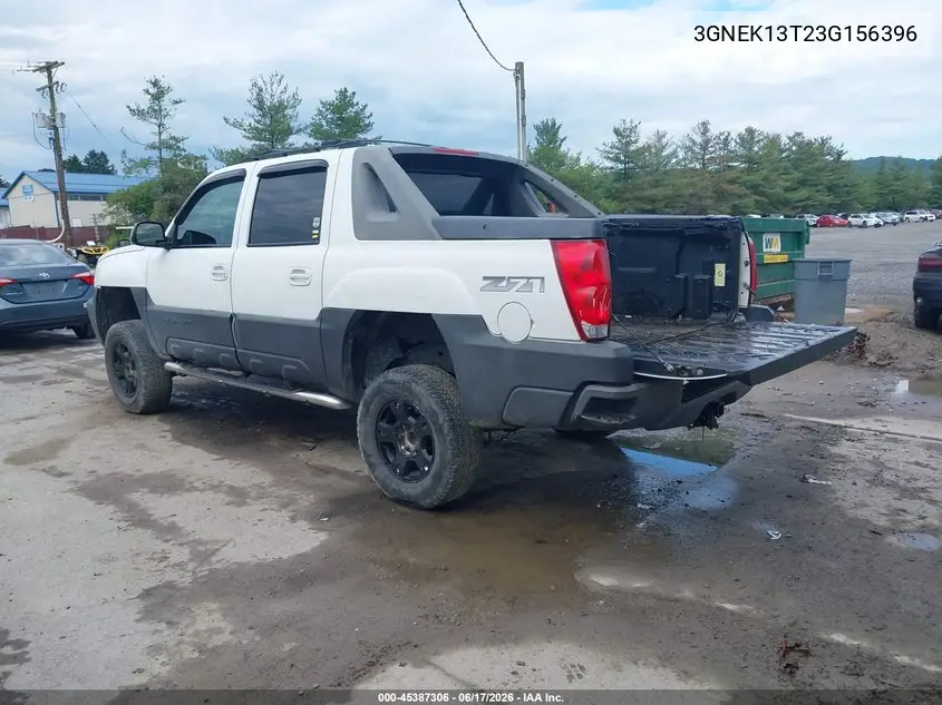 2003 Chevrolet Avalanche 1500 VIN: 3GNEK13T23G156396 Lot: 45387306