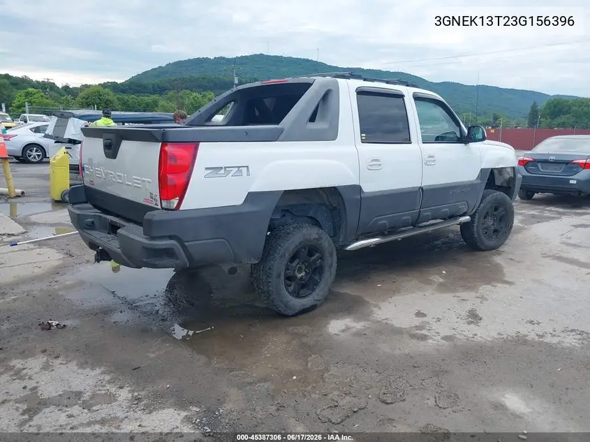 2003 Chevrolet Avalanche 1500 VIN: 3GNEK13T23G156396 Lot: 45387306