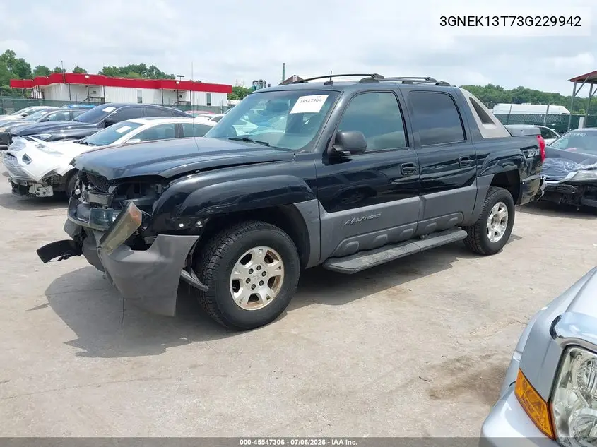 2003 Chevrolet Avalanche 1500 VIN: 3GNEK13T73G229942 Lot: 45547306