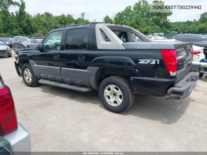 2003 Chevrolet Avalanche 1500 VIN: 3GNEK13T73G229942 Lot: 45547306
