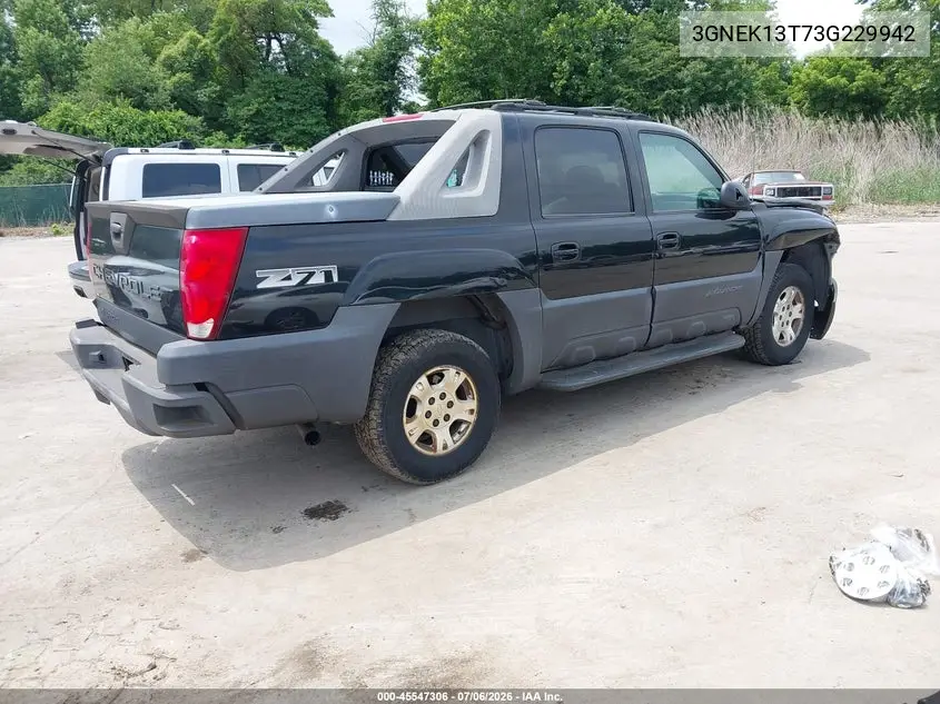 2003 Chevrolet Avalanche 1500 VIN: 3GNEK13T73G229942 Lot: 45547306