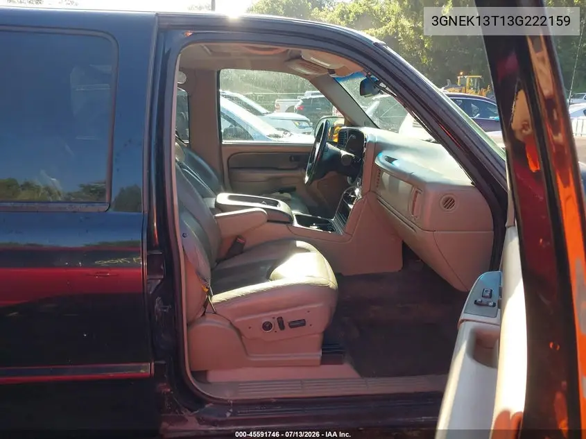 2003 Chevrolet Avalanche 1500 VIN: 3GNEK13T13G222159 Lot: 45591746