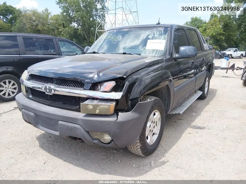 2003 Chevrolet Avalanche 1500 VIN: 3GNEK13T63G249986 Lot: 45634583