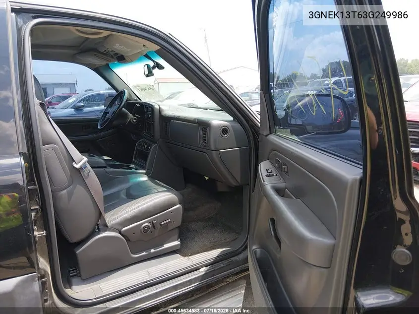 2003 Chevrolet Avalanche 1500 VIN: 3GNEK13T63G249986 Lot: 45634583