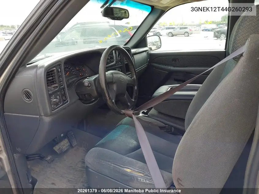 2004 Chevrolet Avalanche 1500 VIN: 3GNEK12T44G260293 Lot: 20261379