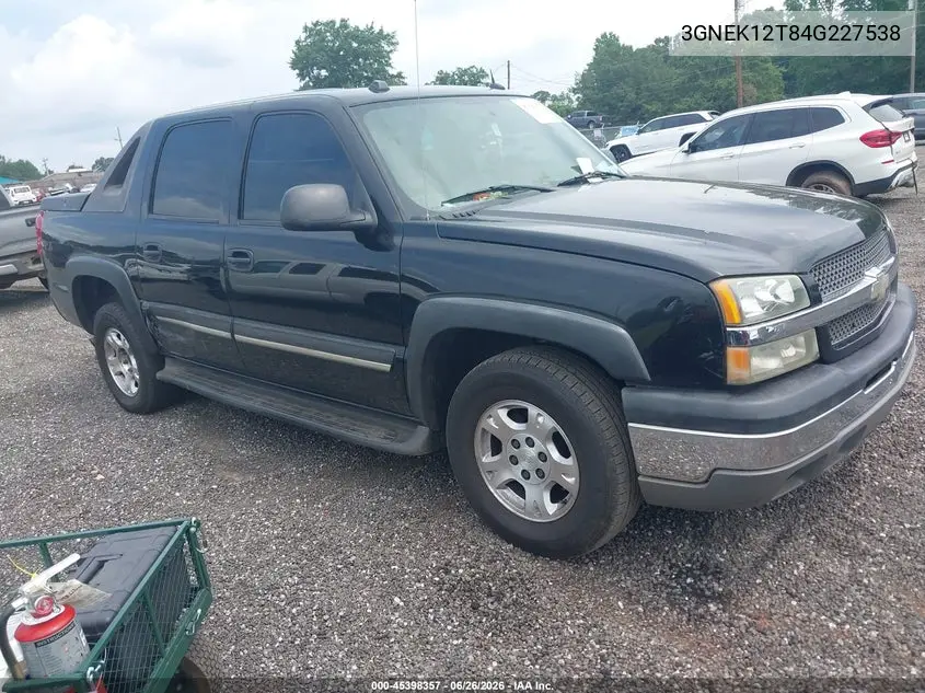 2004 Chevrolet Avalanche 1500 VIN: 3GNEK12T84G227538 Lot: 45398357