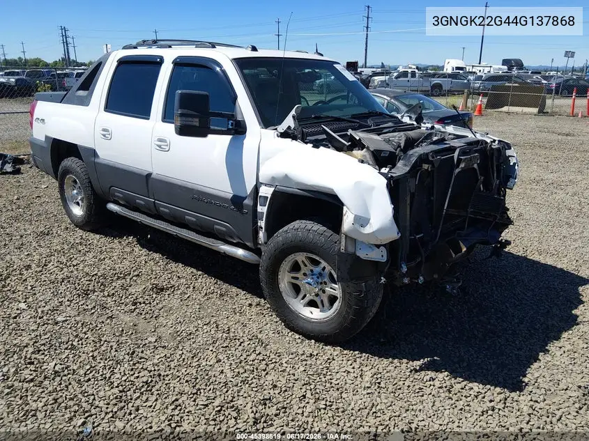 2004 Chevrolet Avalanche 2500 VIN: 3GNGK22G44G137868 Lot: 45398619