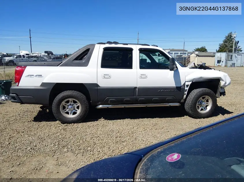 2004 Chevrolet Avalanche 2500 VIN: 3GNGK22G44G137868 Lot: 45398619
