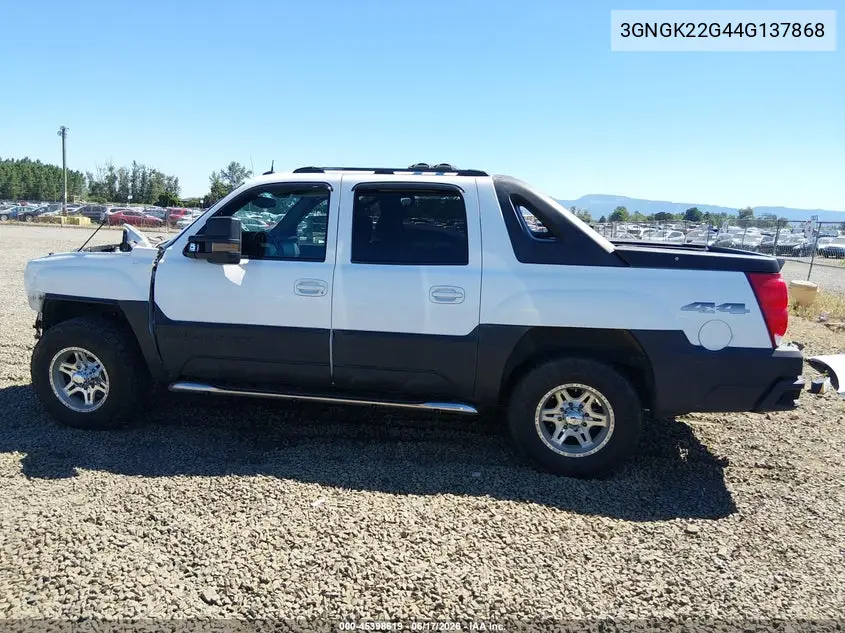 2004 Chevrolet Avalanche 2500 VIN: 3GNGK22G44G137868 Lot: 45398619