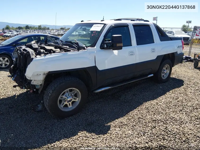 2004 Chevrolet Avalanche 2500 VIN: 3GNGK22G44G137868 Lot: 45398619