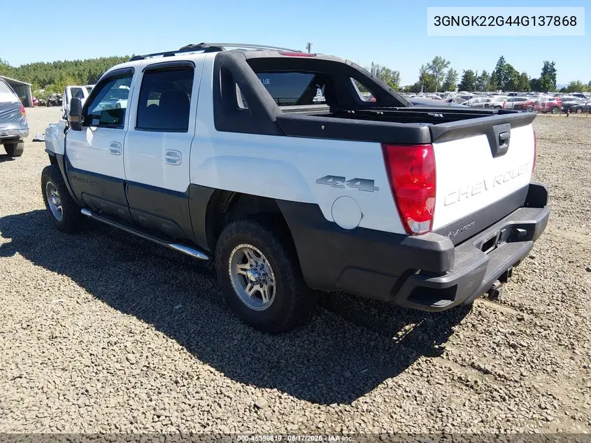 2004 Chevrolet Avalanche 2500 VIN: 3GNGK22G44G137868 Lot: 45398619