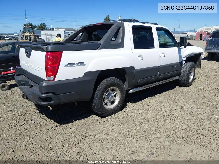 2004 Chevrolet Avalanche 2500 VIN: 3GNGK22G44G137868 Lot: 45398619