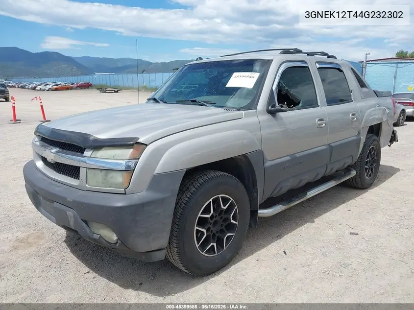 2004 Chevrolet Avalanche 1500 VIN: 3GNEK12T44G232302 Lot: 45399586