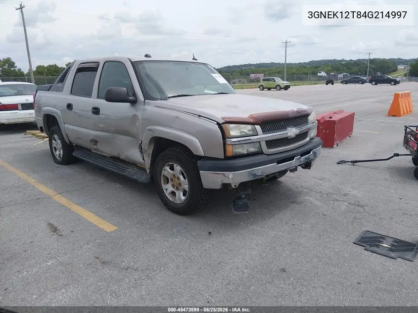 2004 Chevrolet Avalanche 1500 VIN: 3GNEK12T84G214997 Lot: 45473599