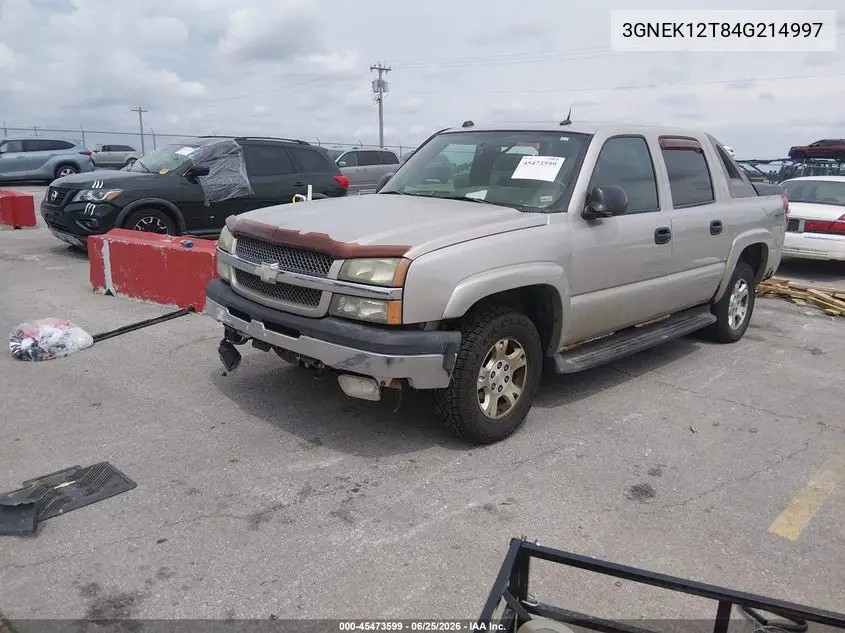 2004 Chevrolet Avalanche 1500 VIN: 3GNEK12T84G214997 Lot: 45473599