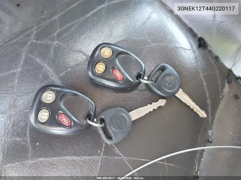 2004 Chevrolet Avalanche 1500 VIN: 3GNEK12T44G220117 Lot: 45518317