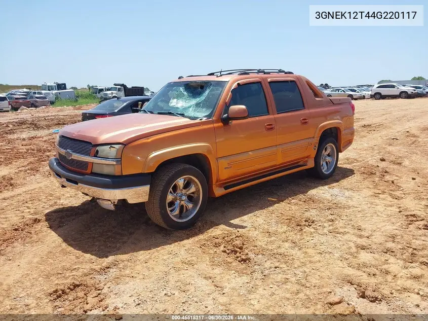 2004 Chevrolet Avalanche 1500 VIN: 3GNEK12T44G220117 Lot: 45518317