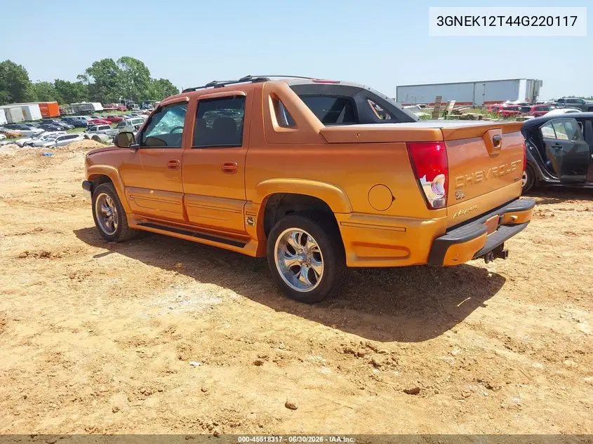 2004 Chevrolet Avalanche 1500 VIN: 3GNEK12T44G220117 Lot: 45518317